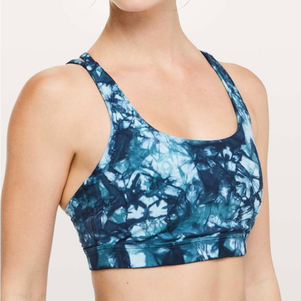 Lululemon Athletica Blue Patterned Sports Bra